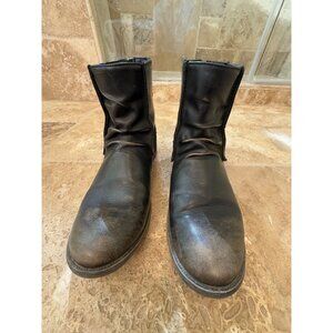 Billabong Black Leather Ankle Boots With Zipper Detail & Worn-In Style sz 9